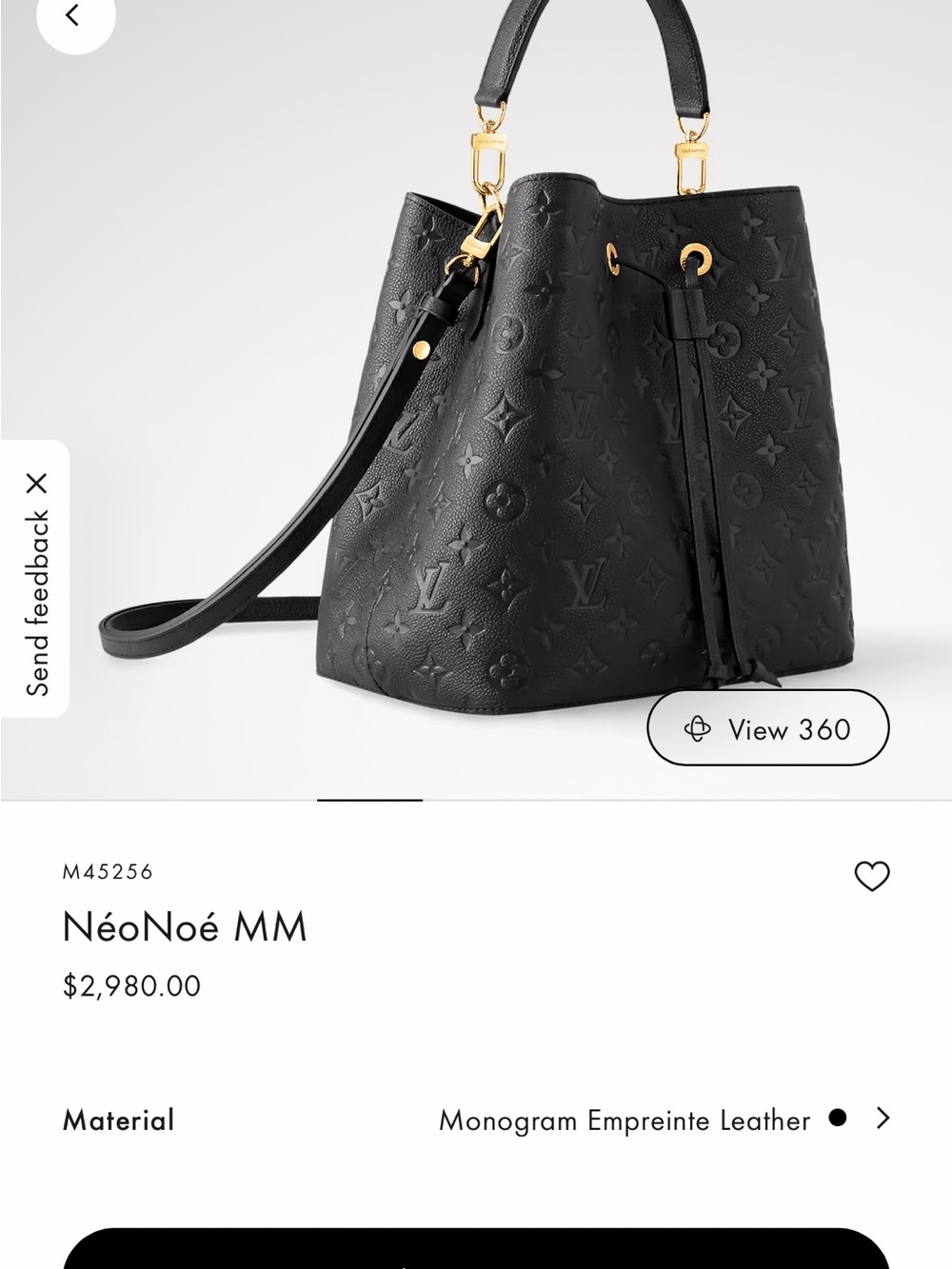 Louis Vuitton Black Monogram Empreinte NéoNoé MM Bucket Bag: Replica Alert…..‼️